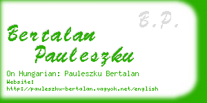 bertalan pauleszku business card